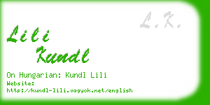 lili kundl business card